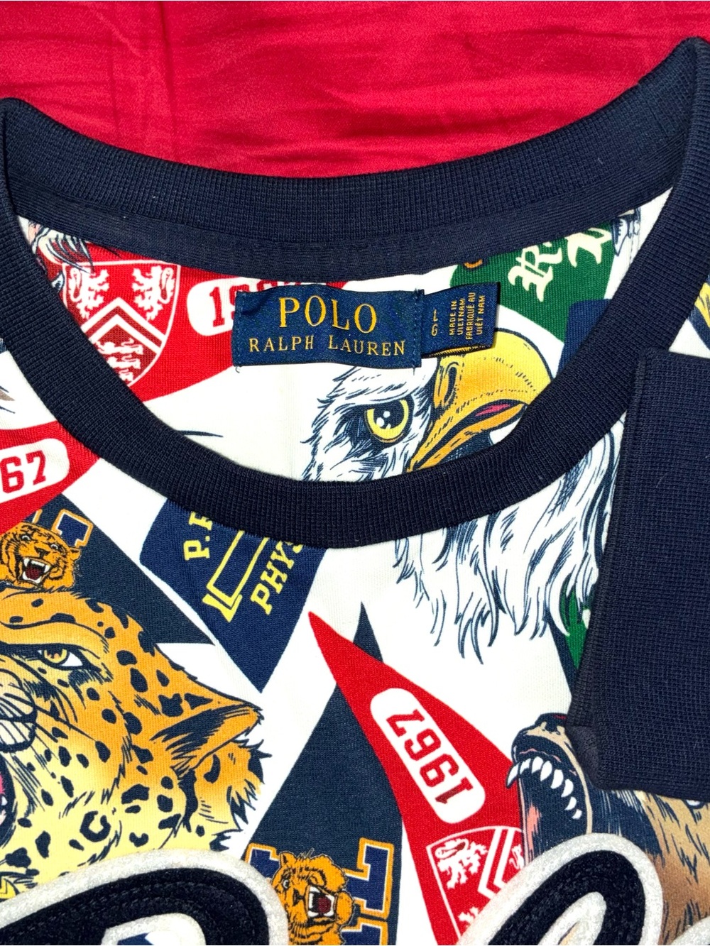 Polo Ralph Lauren Multicolor Graphic Logo Sweatshirt—Size Large - Picture 2 of 4
